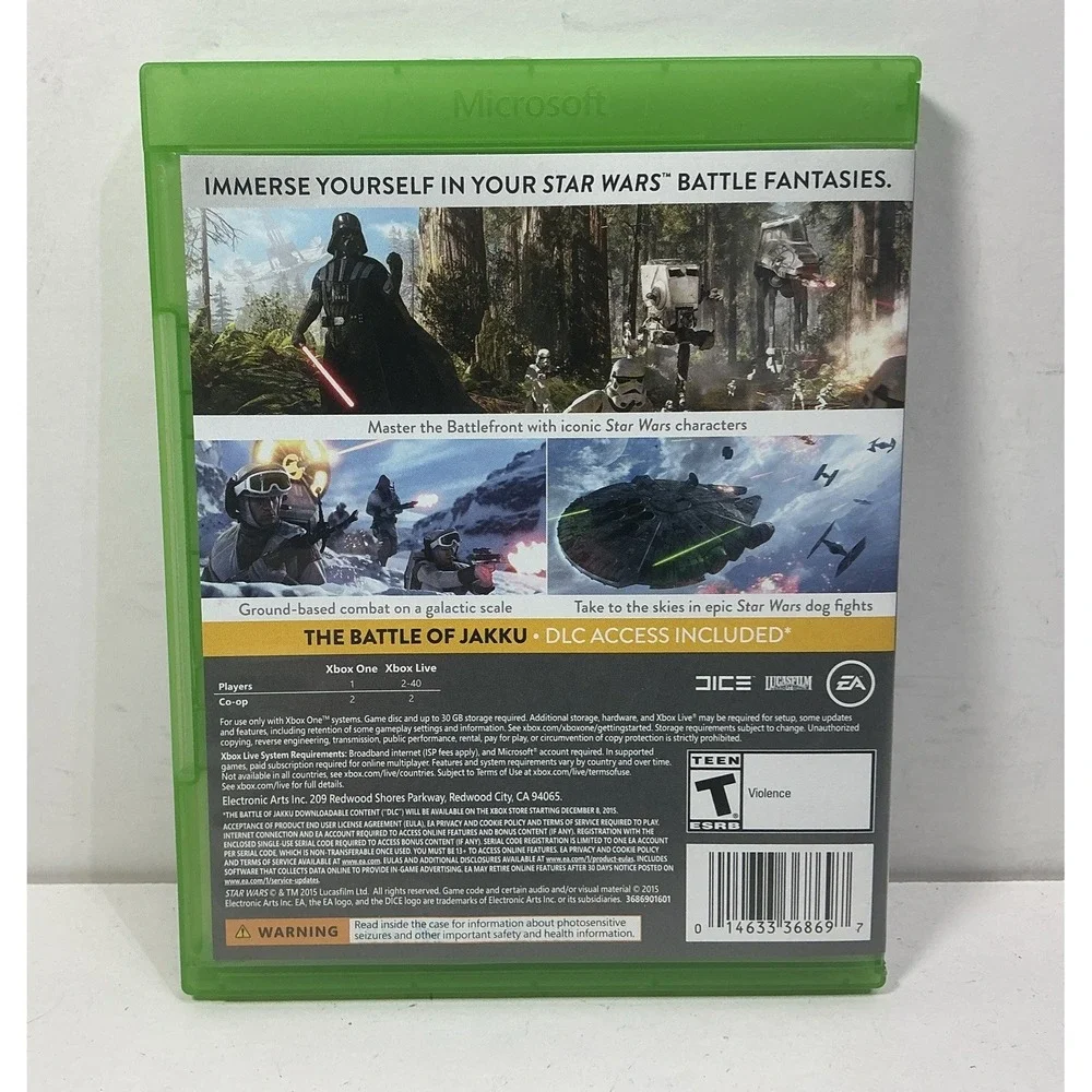 Star Wars Battlefront (Microsoft Xbox One, 2015) Excellent Condition